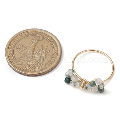 3 pz 3 stili fiocco naturale apatite e muschio agata e ametista anelli perline set&nbsp;RJEW-TA00148