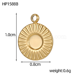 Ovale Anhänger aus Edelstahl 304 mit Cabochon-Fassung&nbsp;STAS-OY007-04G