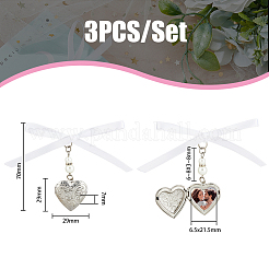 3 pz cuore 316 acciaio inossidabile ciondolo medaglione decorazioni&nbsp;HJEW-AB00210