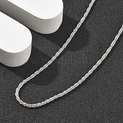 Collares de cadenas de plata esterlina y latón para mujer&nbsp;NJEW-D302-25P