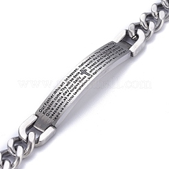 Anlaufgeschützte Religion 304 Edelstahl Cuban Link Kettenarmbänder&nbsp;LS-BJEW-P263-H01-P