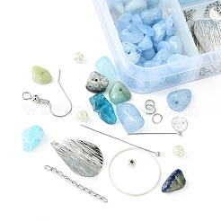 DIY-Schmuckherstellungssets aus Messing und natürlichen Edelsteinsplittern&nbsp;DIY-FS0006-85