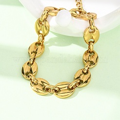 Bracelets à chaîne en acier inoxydable 304 en forme de grain de café pour femmes&nbsp;BJEW-F536-16G