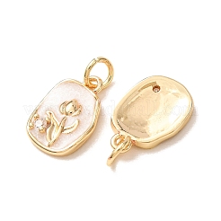 Micro pavé de zircone cubique transparent en laiton avec pendentifs en émail&nbsp;CU-K002-52G-M
