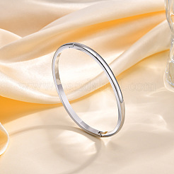 Brazaletes con bisagras lisas de acero inoxidable 304 que no se deslustran&nbsp;BJEW-Q772-01P