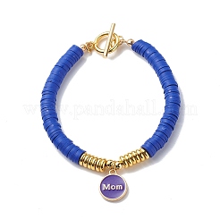 Set di braccialetti elastici da surfista heishi in argilla polimerica fatti a mano a 5 colori&nbsp;BJEW-JB08861
