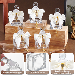 14 quadratische Parfüm-Aromatherapie-Flasche aus Glas&nbsp;AJEW-GA0009-43