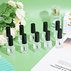 10 flacon vide de vernis à ongles en verre transparent&nbsp;MRMJ-GL0001-14