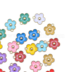 Charms smaltati in lega placcati oro chiaro 20 pz 10 colori&nbsp;ENAM-CJ0001-65