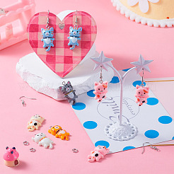 Kit para hacer aretes colgantes de resina con forma de gato diy&nbsp;DIY-TA0009-93