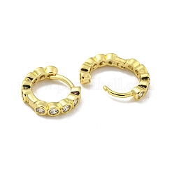 Orecchino a cerchio in zirconi cubici micro pavè di ottone&nbsp;EJEW-C088-04E-G