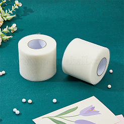 Rubans élastiques en maille déco en polyester de 50 mètre&nbsp;SRIB-WH0011-129A