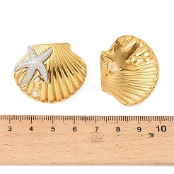 Zweifarbige Ohrstecker aus 304 Edelstahl&nbsp;EJEW-D361-02GP