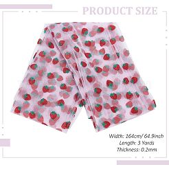 Spitzenstoff aus Polyester-Mesh mit Erdbeermuster&nbsp;DIY-WH0419-42