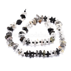 Naturale nero rutilato perle di quarzo fili&nbsp;G-E569-J16
