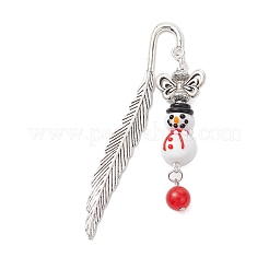 7 marque-page pendentif en alliage de 7 couleurs en forme de bonhomme de neige de Noël et de papillon&nbsp;AJEW-JK00340