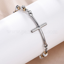 Pulseras de cadena de eslabones de acero inoxidable 201&nbsp;BJEW-A032-02GP-02