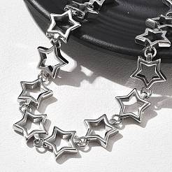 Collares de cadena de eslabones de estrella de acero inoxidable 304 para mujeres y hombres.&nbsp;NJEW-A043-05P