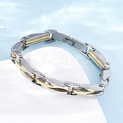 Bracelets à maillons en acier inoxydable 304 pour femmes et hommes&nbsp;BJEW-R018-06GP