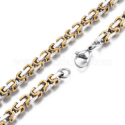 Ionenplattierung (IP) zweifarbige 201 Edelstahl-Kettenarmbänder&nbsp;BJEW-S057-95B