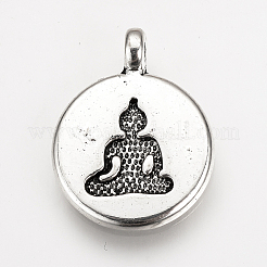 Tibetischer stil Aluminium Anhänger & Charms&nbsp;LS-TIBEP-Q078-28AS-NR