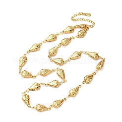 Colliers à maillons en forme de feuille en acier inoxydable 304 pour femmes&nbsp;NJEW-G178-10G