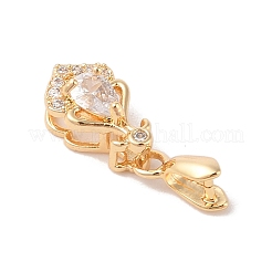 Goldene Messing Micro Pave klare Zirkonia Eispickel KlemmKlaue&nbsp;KK-B100-049G