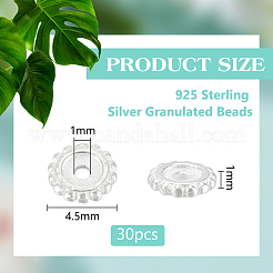 30 Stück 925 Granulatperlen aus Sterlingsilber&nbsp;STER-BC0003-13