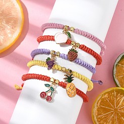 Charm-Armband aus legierter Emaille mit Früchten&nbsp;BJEW-JB09848