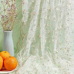 Tessuto a rete in poliestere con motivo floreale&nbsp;DIY-WH0453-06B