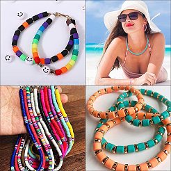 612 Stück 10 Farben handgefertigte Polymer Clay Perlenstränge&nbsp;CLAY-SC0001-38A