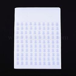 Tableros de contador de abalorios de plástico, blanco, para contar 8mm 100 cuentas, 9.5x13x0.6 cm