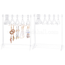 SUPERFINDINGS Acrylic Earring Displays Clear Hanger Earrings Display Stand with 8 Hangers for Jewelry Display Supplies Hanging Earring Show
