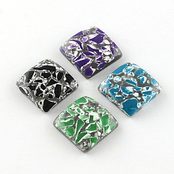Cabochons carrés en résine d'imitation pierre gemme, couleur mixte, 20x5.5mm