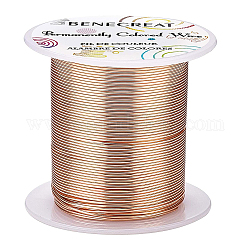 Alambre de cobre redondo, para la fabricación de joyas envueltas en alambre, cobre rojo, 20 calibre, 0.8mm, aproximadamente 98.42 pie (30 m) / rollo