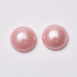 Acryl Cabochons, imitiert Perle, Flachrund, Perle rosa, 8x3 mm