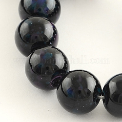 Baking Painted Glass Round Bead Strands, Steel Blue, 10mm, Hole: 1mm, about 82pcs/strand, 30.5inch