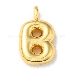 Brass Pendants, Real 18K Gold Plated, Letter B, 19x11x5.5mm, Hole: 3.3mm