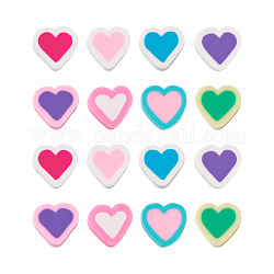 Craftdady 160Pcs 8 Styles Handmade Polymer Clay Beads, Heart, Mixed Color, 10x5mm, Hole: 2mm, 20Pcs/style