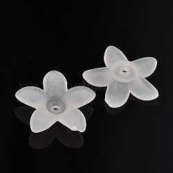 Perles de fleurs en acrylique mat, blanc, 17x16.5x4mm, Trou: 1.5mm, environ 1440 pcs/500 g