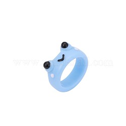Милые кольца из смолы в виде лягушки, голубой, 22.5x9.5 мм, внутренний диаметр: 17 мм