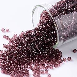 Toho perles de rocaille rondes, Perles de rocaille japonais, (6b) améthyste moyenne transparente, 11/0, 2.2mm, Trou: 0.8mm, à propos 1110pcs / bouteille, 10 g / bouteille