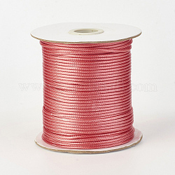 Cordón de poliéster encerado coreano ecológico, piel roja, 0.8mm, alrededor de 174.97 yarda (160 m) / rollo