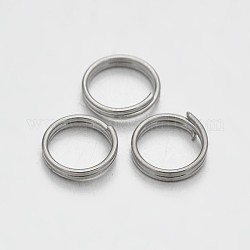 Anelli spezzati in ottone, anelli di salto a doppio anello, platino, 8mm, Foro: 1 mm, circa  7mm diametro interno, circa 3180pcs/500g