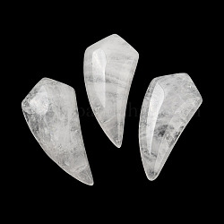 Quarzo naturale pendenti in cristallo, pendenti in cristallo di rocca, ciondoli di corno, 39~40x18~18.5x6.5~8mm, Foro: 1.2 mm