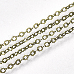 Brass Cable Chains, Soldered, with Spool, Flat Oval, Antique Bronze, 2.5x2x0.3mm, about 49.21 Feet(15m)/roll