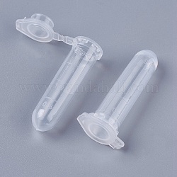 透明な使い捨てプラスチック遠心チューブ  キャップ付き  ラボ用品  透明  43x19mm  容量：2ml（0.06液量オンス）