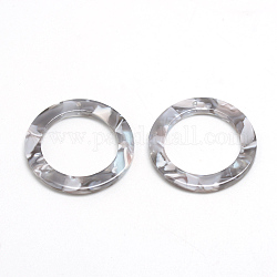 Pendenti in cellulosa acetato (resina), anello, grigio, 29.5x29.5x2.5mm, Foro: 1.5 mm