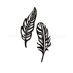 NBEADS 2 Pcs Feather Metal Wall Art Decor, Black Wall Hanging Decor Silhouette Wall Art for Home Bedroom Living Room Bathroom Kitchen Office Hotel Wall Decoration