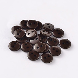 2-дырочные плоские круглые смолы швейные кнопки для дизайна костюма, кокосового коричневый, 18x2 мм, отверстие : 1 мм